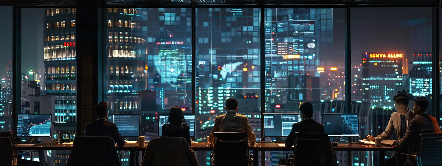 a dynamic urban office scene featuring professionals engaged in an animated discussion around a sleek conference table, illuminated by modern lighting that highlights a large digital screen showcasing strategic seo analytics and inviting graphics. a dynamic urban office scene featuring professionals engaged in an animated discussion around a sleek conference table, illuminated by modern lighting that highlights a large digital screen showcasing strategic seo analytics and inviting graphics.