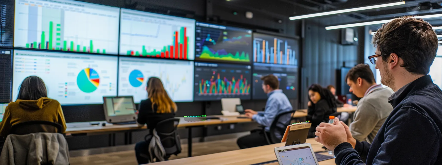a sleek, modern office space in cambridge, featuring a large digital screen displaying analytical seo graphs and metrics, emphasising a concentrated professional engaged in strategic discussions with colleagues. a sleek, modern office space in cambridge, featuring a large digital screen displaying analytical seo graphs and metrics, emphasising a concentrated professional engaged in strategic discussions with colleagues.